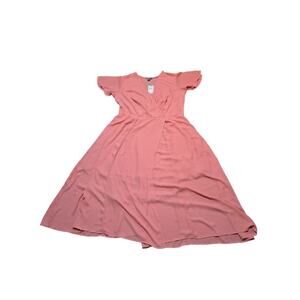 NWT Nordstrom Love X Design Rose Pink Short Sleeve‎ Maxi Dress Women's Size 3X